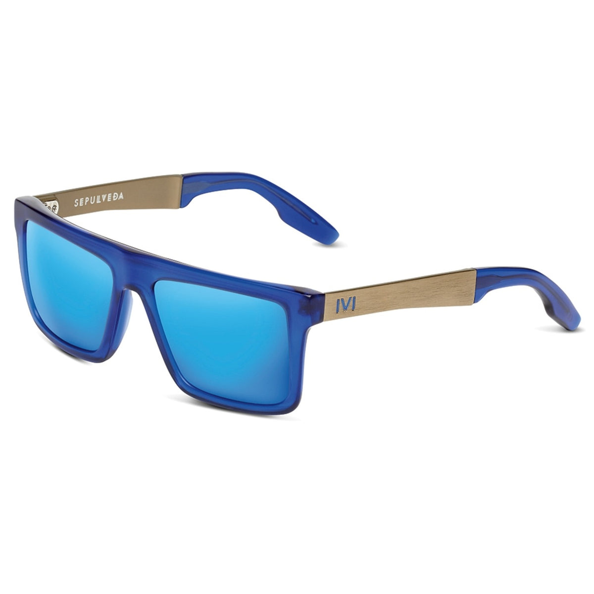 Sepulveda Matte Midway Blue - Antique Brass