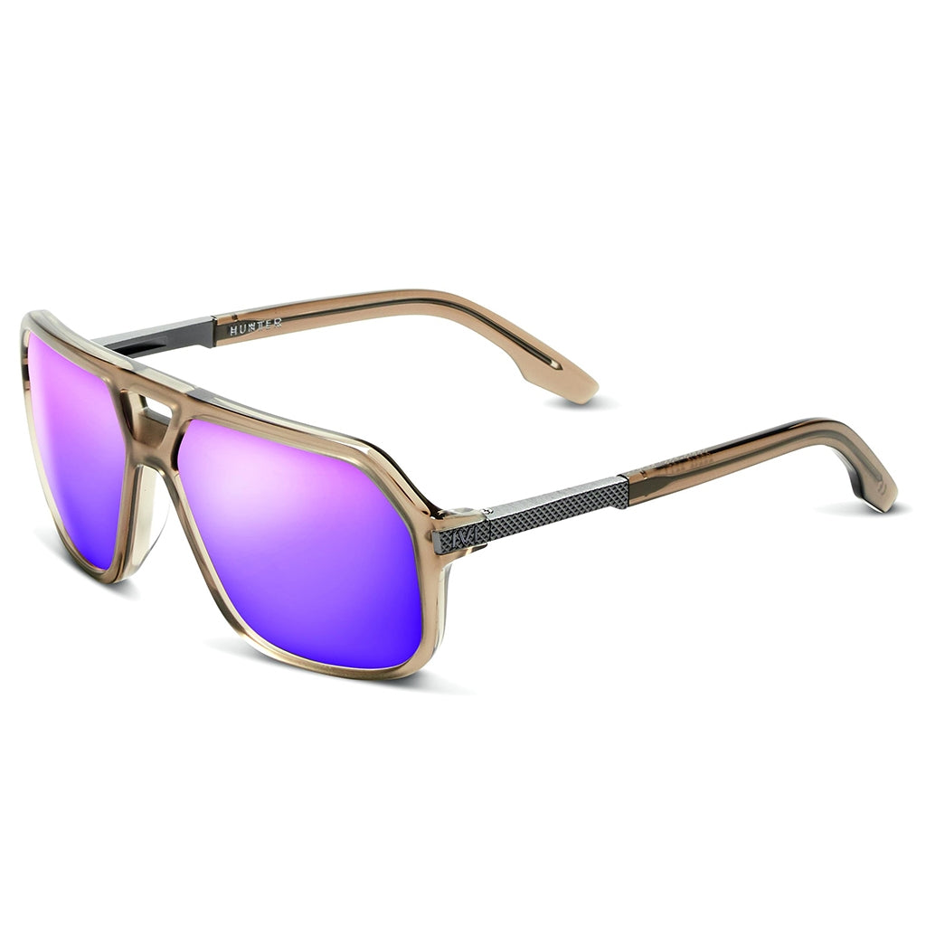 Hunter Matte Dust - Matte Gunmetal / Amethyst Flame Flash Lens