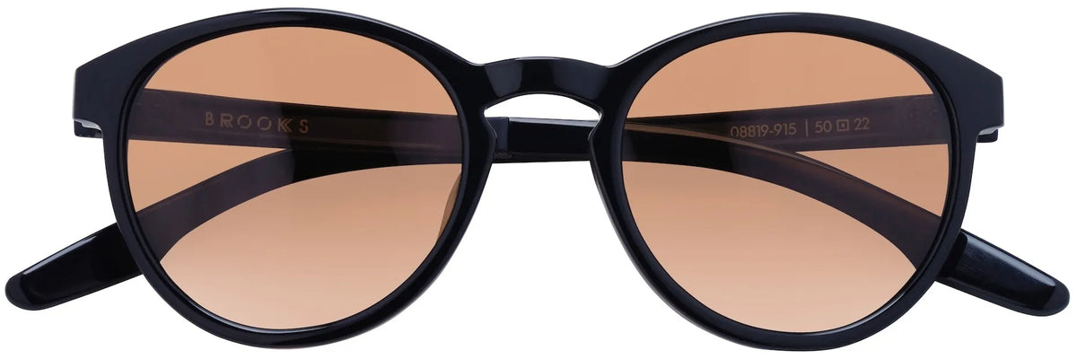IVI Vision Brooks Round Sunglasses-Polished Black/Brown