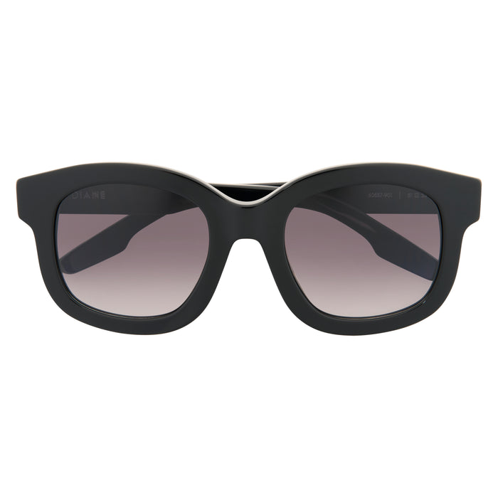 Diane - Polished Black / Grey Modern Cat-eye Silhouette
