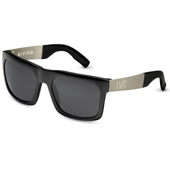 Giving: Polished Black - Brushed Aluminum / Grey Polarized Lens