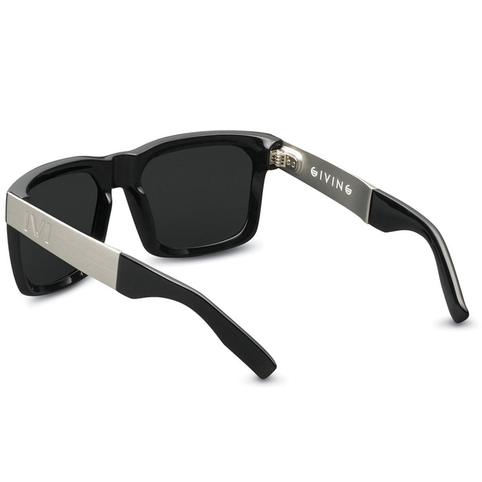 Giving: Polished Black - Brushed Aluminum / Grey Polarized Lens