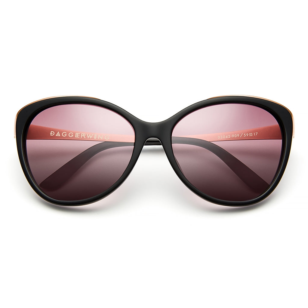 Daggerwing: Matte Black - Rose Gold / Rose Gradient Lens
