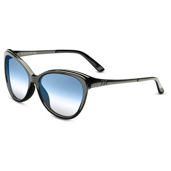 Daggerwing: Polished Black - Gloss Black / Light Blue Chrome Flash Lens