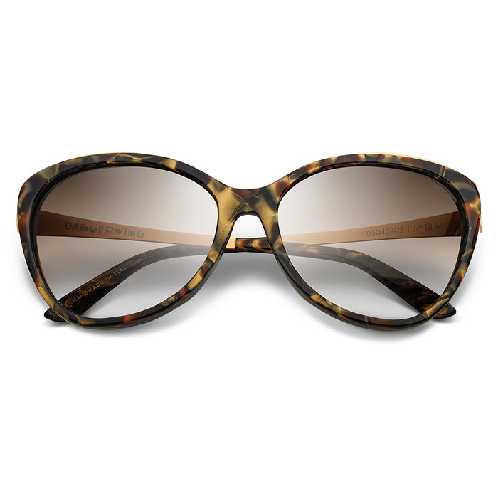 Daggerwing: Polished Tigers Eye - Brushed Gold / Bronze Gradient Lens