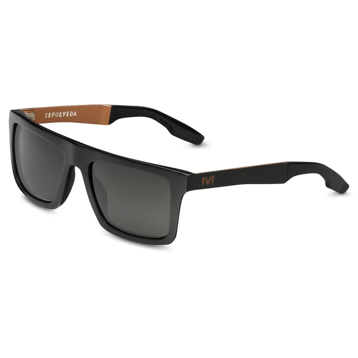 Sepulveda: Polished Black & Copper / Grey Lens