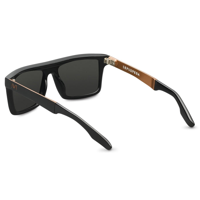 Sepulveda: Polished Black & Copper / Grey Lens