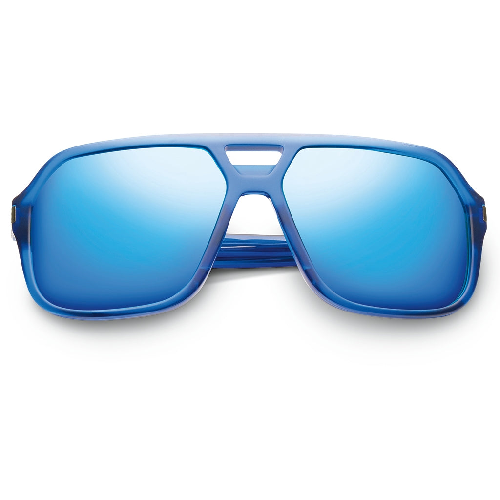 Hunter: Matte Midway Blue - Antique Brass / Pacific Blue Flash Lens