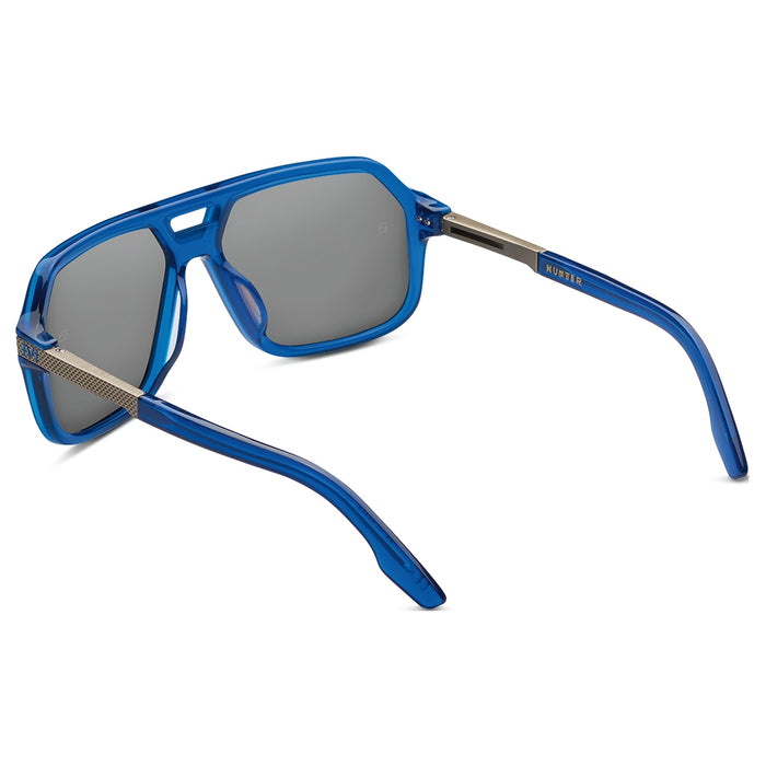 Hunter: Matte Midway Blue - Antique Brass / Pacific Blue Flash Lens