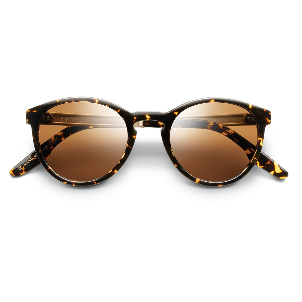 Brooks: Polished Ambercomb Tortoise - Brushed Gold / Bronze AR Lens