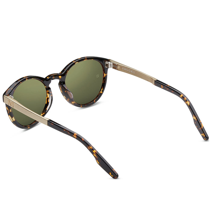 Brooks: Polished Ambercomb Tortoise - Brushed Gold / Green AR Lens