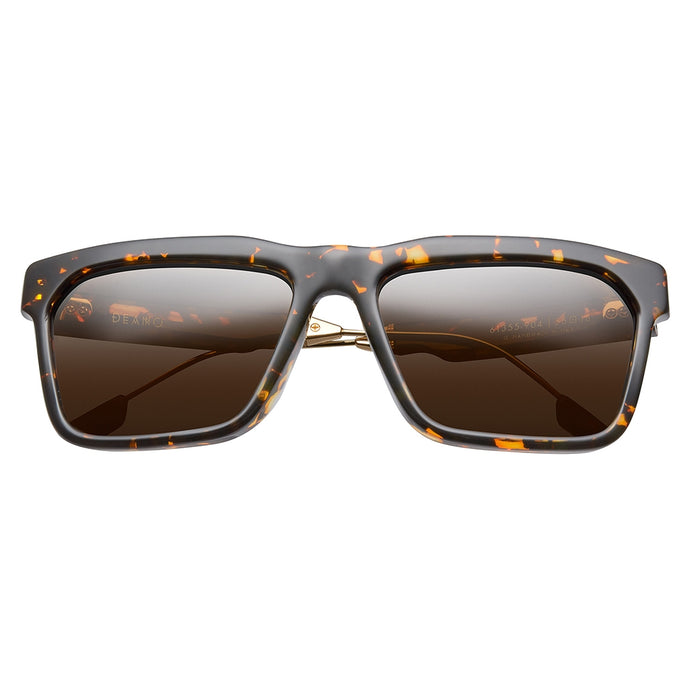 Deano: Polished Ambercomb Tortoise - Brushed Gold / Bronze AR Lens