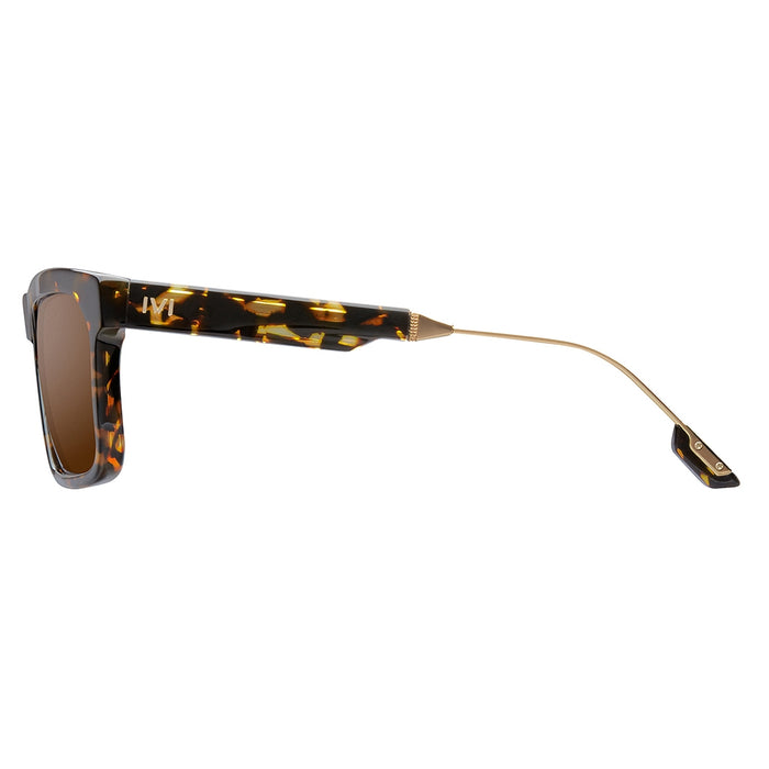 Deano: Polished Ambercomb Tortoise - Brushed Gold / Bronze AR Lens