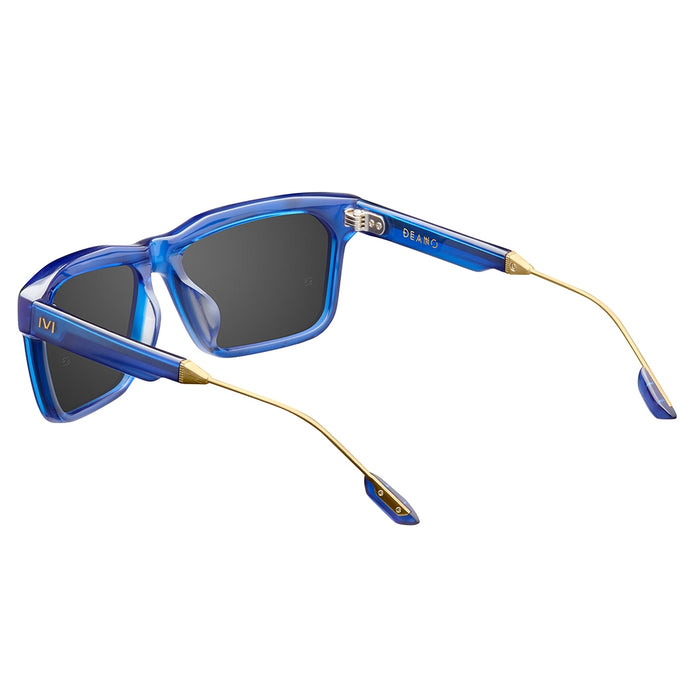 Deano: Matte Midway Blue - Antique Brass / Pacific Blue Flash Lens