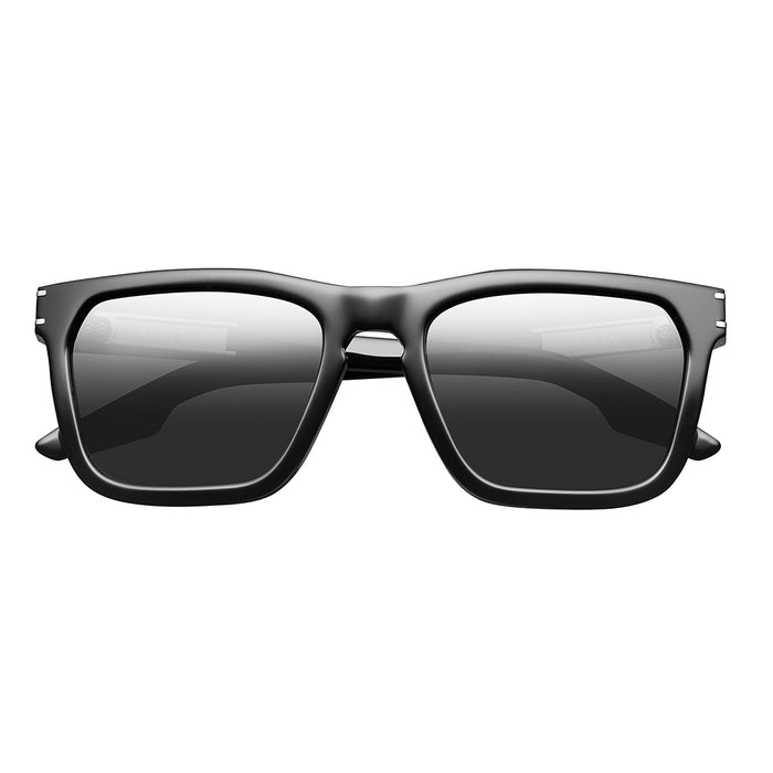 Gravitas:  Polished Black - Brushed Aluminum / Grey AR Lens