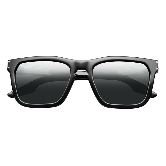 Gravitas: Polished Black - Brushed Aluminum / Grey AR Polarized Lens