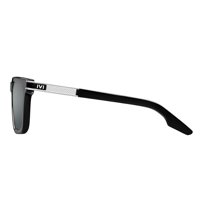 Gravitas: Polished Black - Brushed Aluminum / Grey AR Polarized Lens