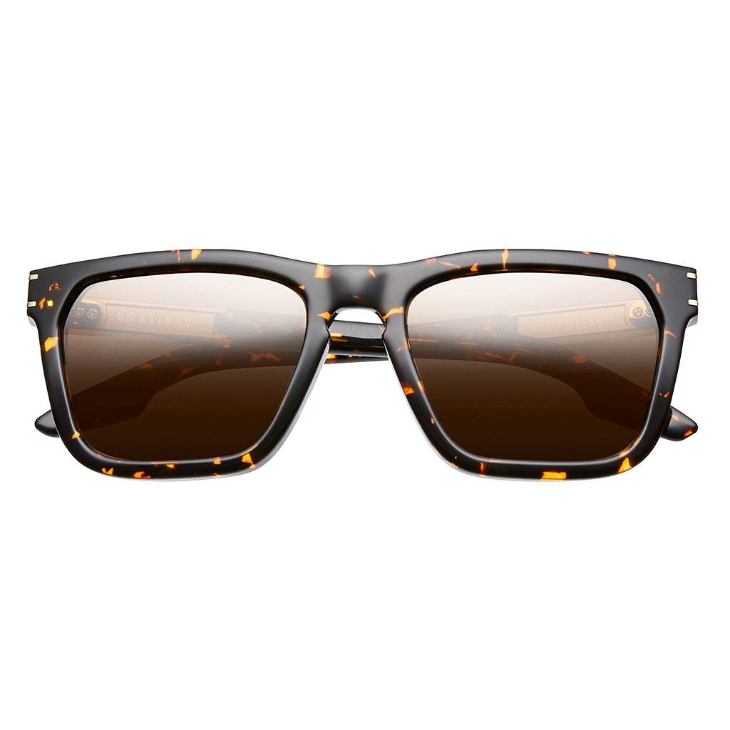 Gravitas: Polished Ambercomb Tortoise - Brushed Gold / Bronze AR Lens