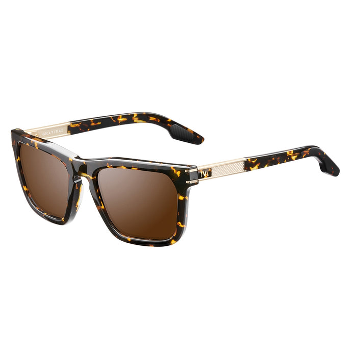 Gravitas: Polished Ambercomb Tortoise - Brushed Gold / Bronze AR Lens