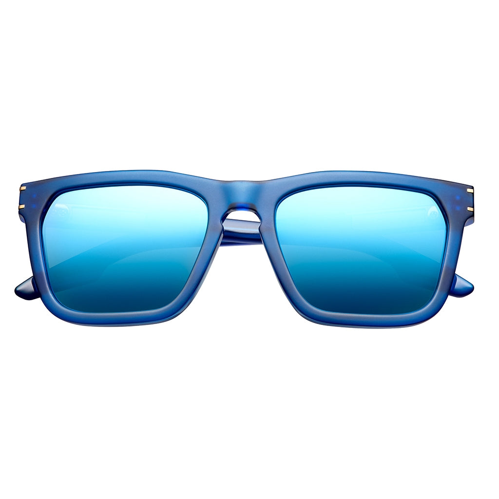 Gravitas: Matte Midway Blue - Antique Brass / Pacific Blue Flash Lens