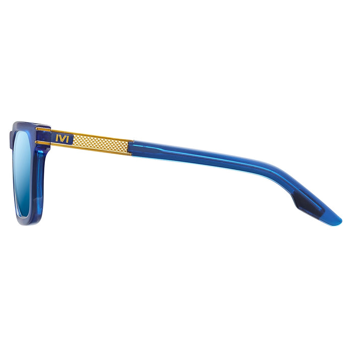 Gravitas: Matte Midway Blue - Antique Brass / Pacific Blue Flash Lens