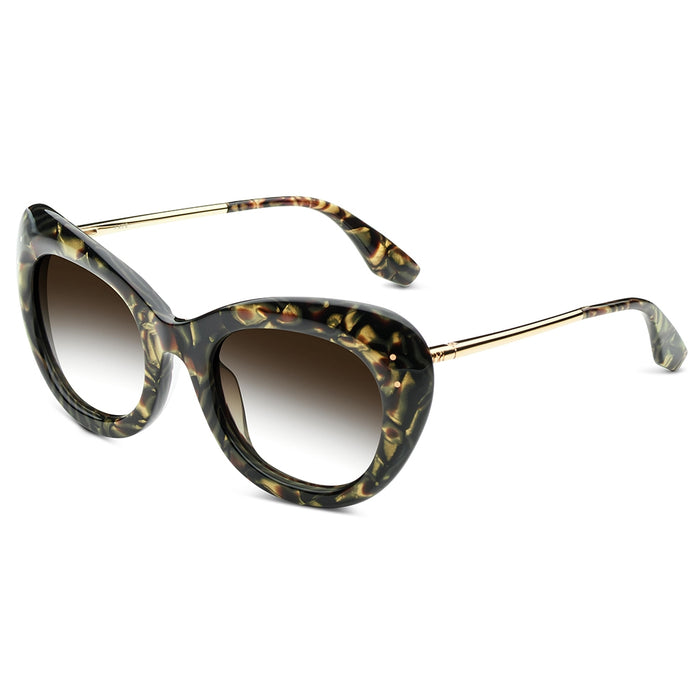 Faye: Polished Tigers Eye - Brushed Gold / Bronze Gradient Lens