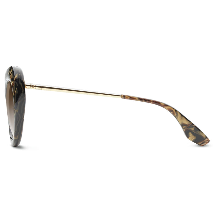 Faye: Polished Tigers Eye - Brushed Gold / Bronze Gradient Lens